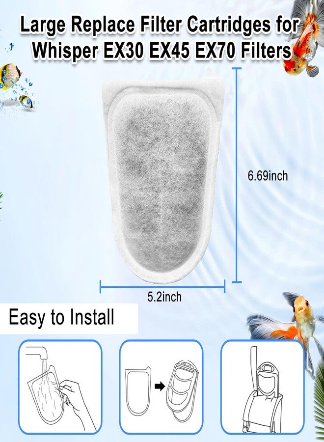 Switior 10 Pack Large Replace Filter Cartridge for Whisper EX Filter, Fish Tank Carbon Filter Cartridges for Aquarium, Compatible with Whisper EX30/EX45/EX70 Filters - Image 2